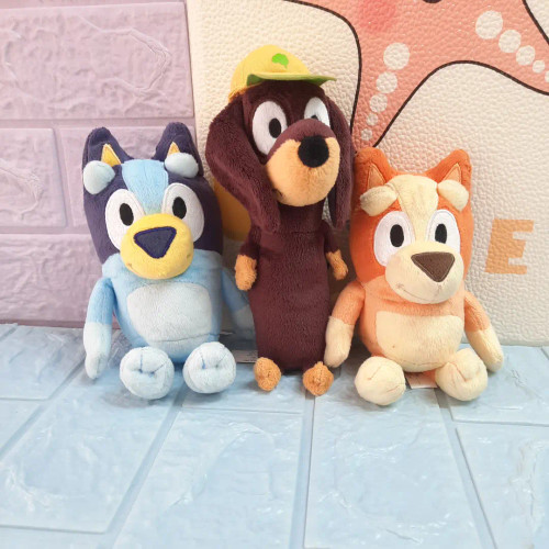 ست عروسک پولیشی خانواده Bluey شامل Bluey, Bingo و Bandit